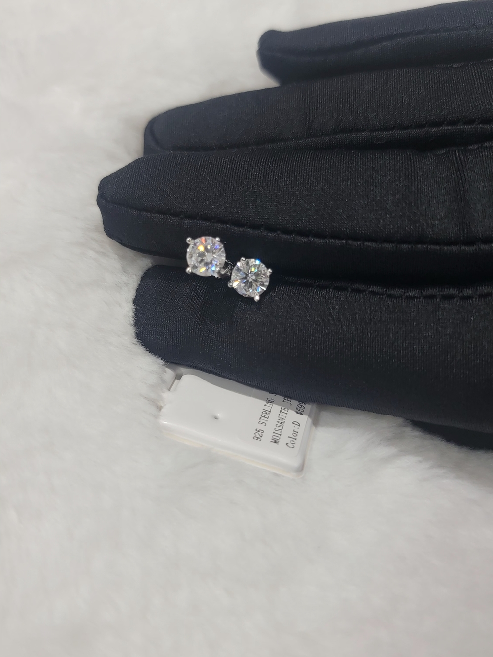 Sterling Silver Moissanite Stud Earrings